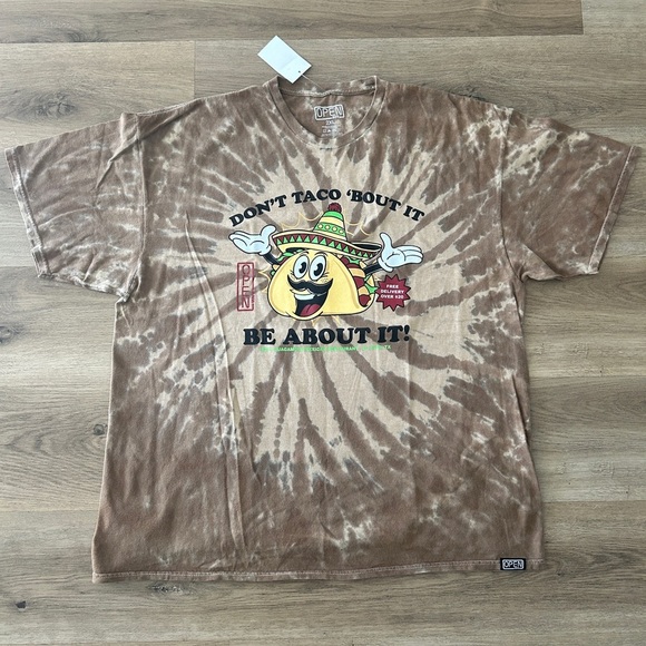 Open Men’s Tie-Dye Graphic Tee “Don’t Taco ’Bout It, Be About It!”-Size 2XL- NWT - Picture 1 of 10